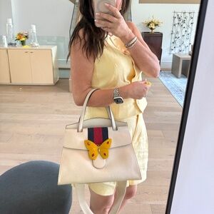 GUCCI Medium Calfskin Butterfly Tote Top Handle